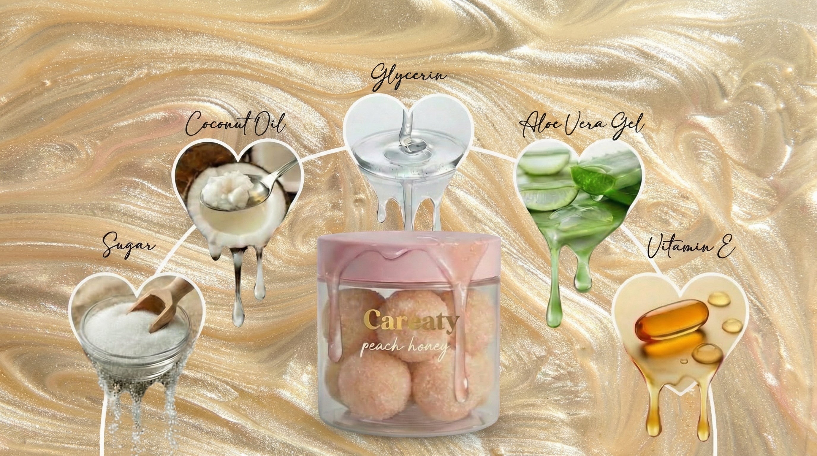 Careaty peach and honey body scrub with natural ingredients and vitamins