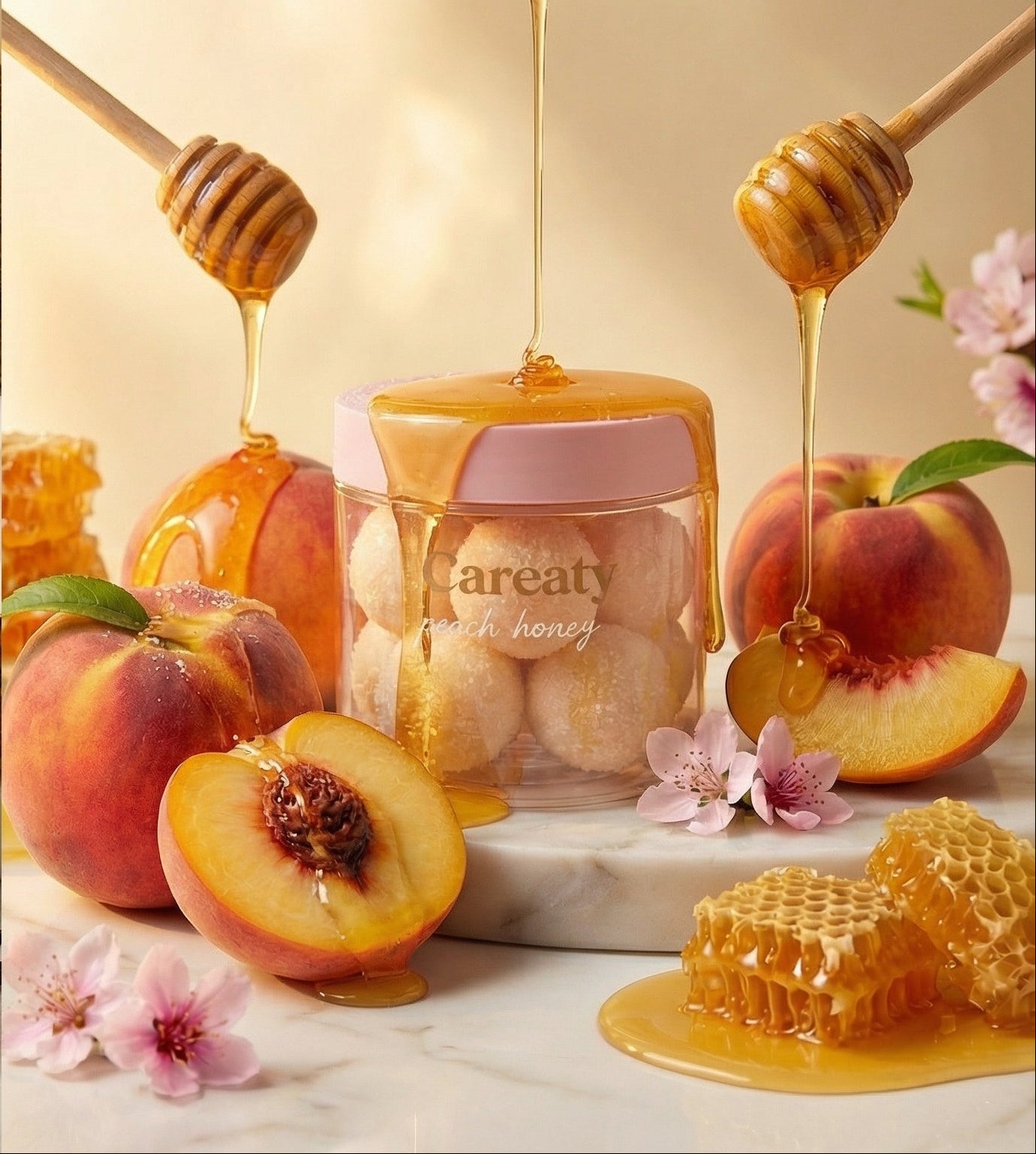 careaty hero scrub peach and honey